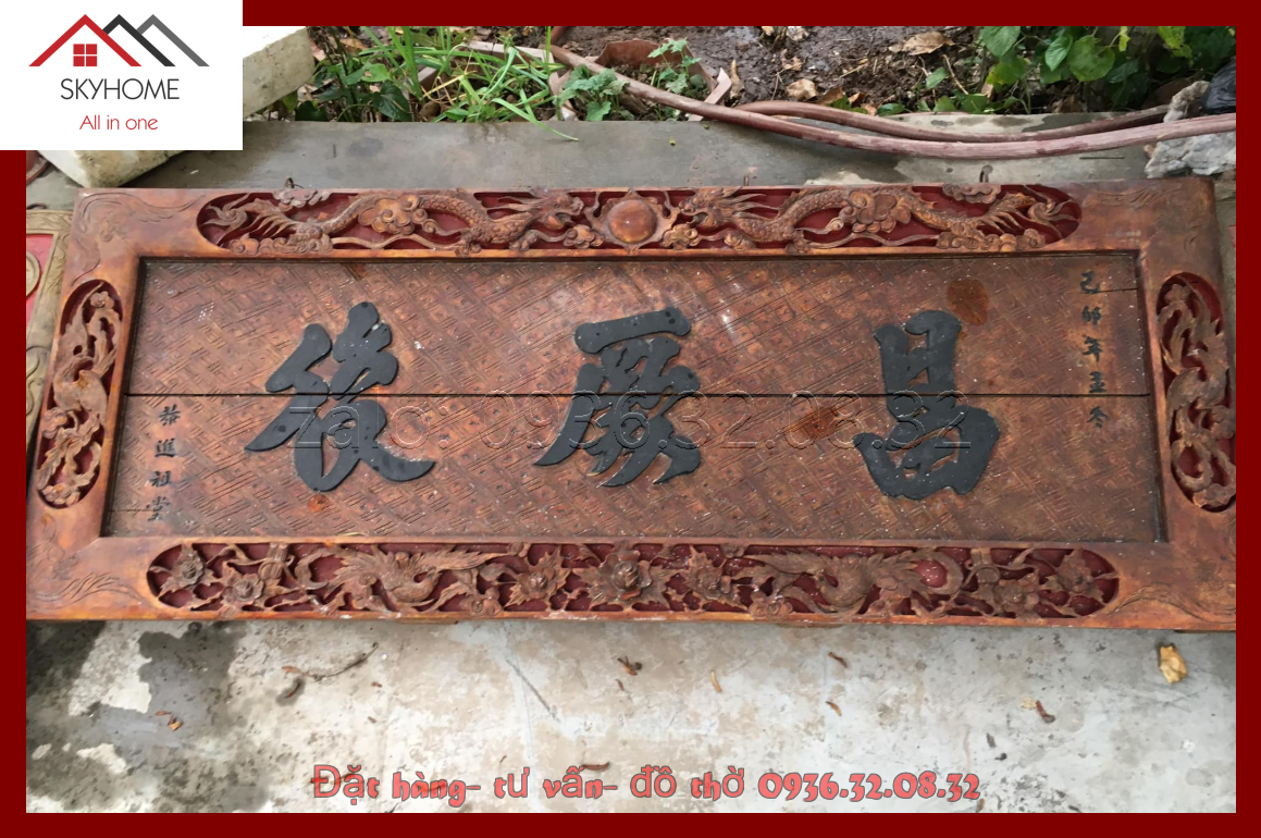 Hoành phi gỗ phòng thờ chữ Xương quyết hậu